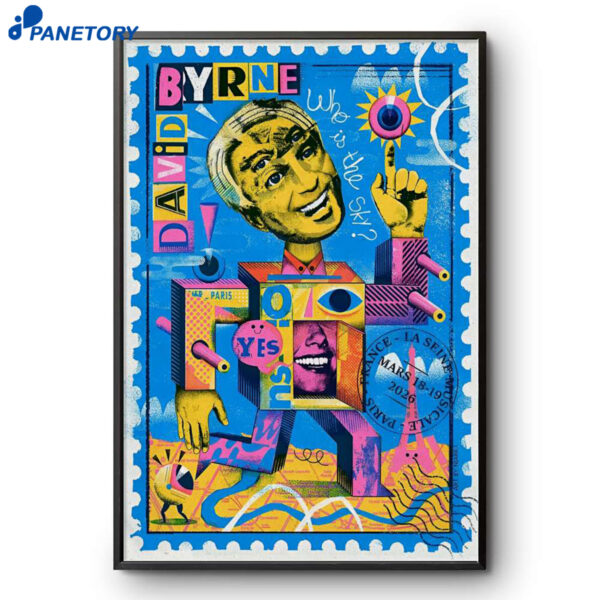 David Byrne Paris France LA Grande Seine Tour Mar 18-19 2026 Poster