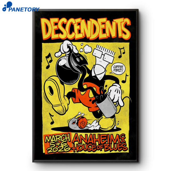 Descendents Tour Anaheim CA Mar 5-6 2026 Poster