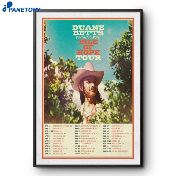 Duane Betts Isle Of Hope Tour 2026 Poster