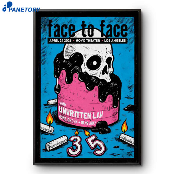 Face To Face Tour Los Angeles CA Apr 24 2026 Poster