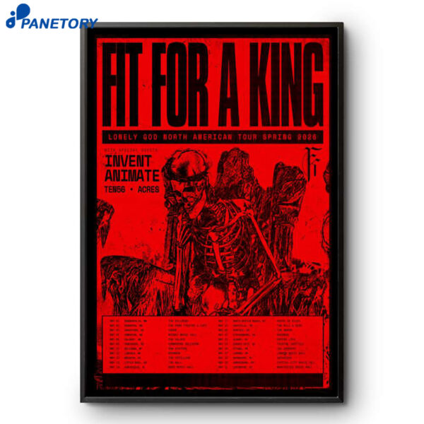 Fit For A King North American Spring Tour 2026 Poster