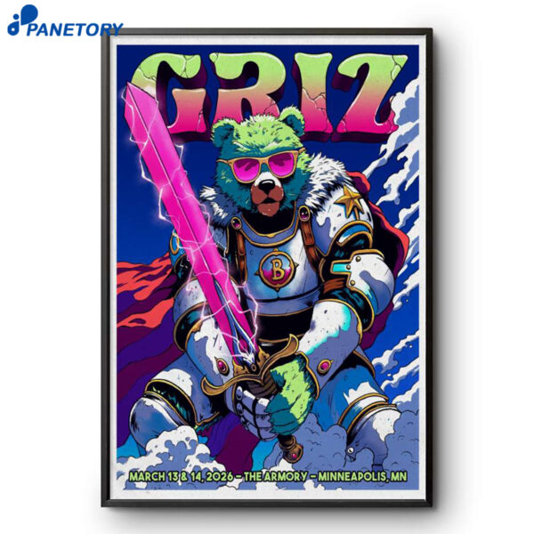 Griz The Armory Minneapolis MN Mar 13-14 2026 Poster