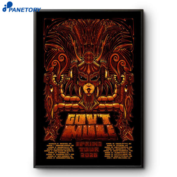 Gov't Mule Spring Tour 2026 Poster