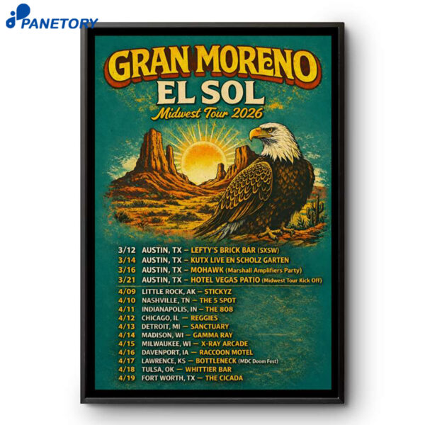 Gran Moreno Midwest Tour 2026 Poster