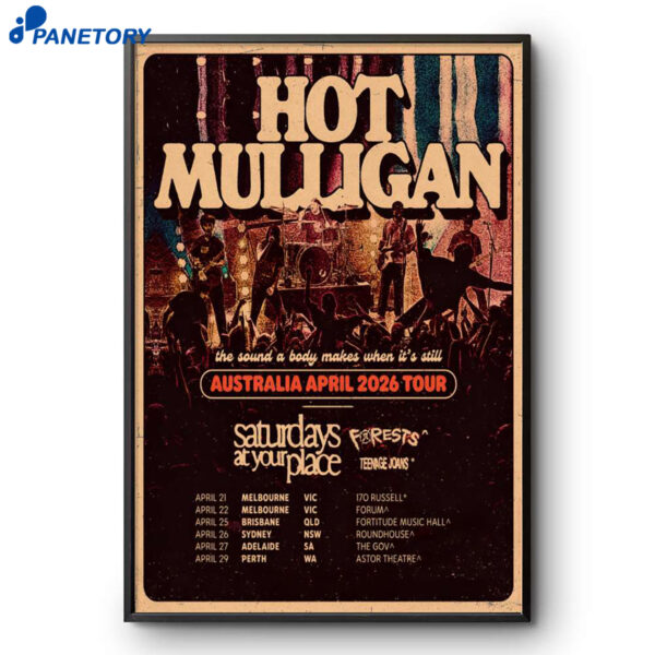 Hot Mulligan Tour AUS Apr 2026 Poster