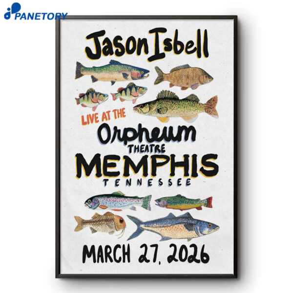 Jason Isbell The Orpheum Theatre Memphis TN Mar 27 2026 Poster