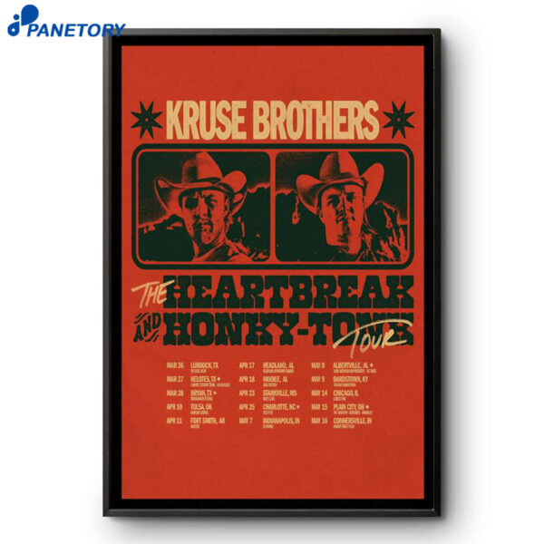 Kruse Brothers The Heartbreak And Honky Tonk Tour 2026 Poster