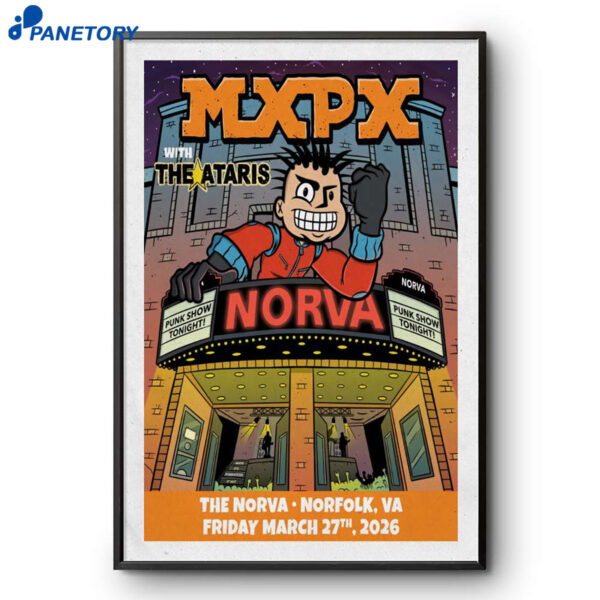 Mxpx Norfolk VA The Norva Tour Mar 27 2026 Poster