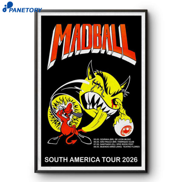 Madball South America Shows 2026 Poster