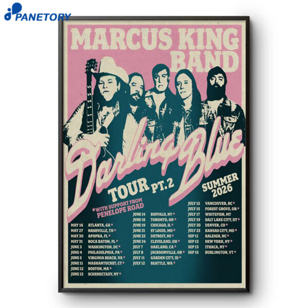 Marcus King Band Darling Blue Tour Summer 2026 Poster