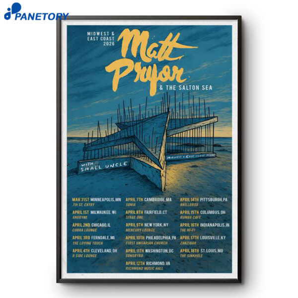Matt Pryor Midwest And East Coast Tour 2026 Poster