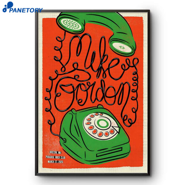 Mike Jordon Paradise Rock Club Boston MA Mar 27 2026 Poster