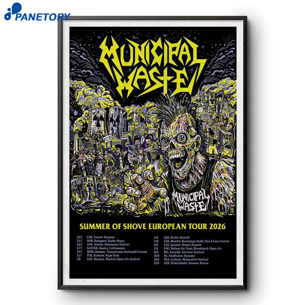 Municipal Waste Summer Of Shove European Tour 2026 Poster 2 Municipal Waste Summer Of Shove European Tour 2026 Poster