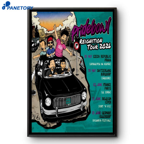 Pridebowl Reightion Tour EU 2026 Poster