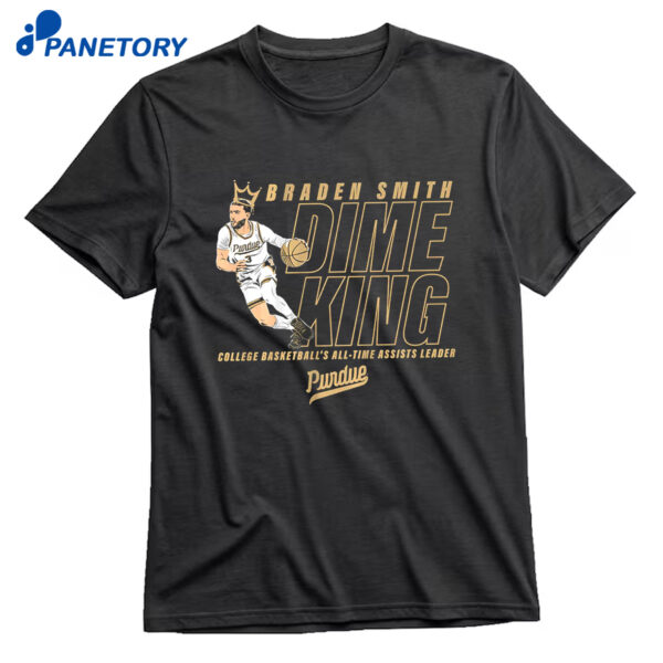 Purdue Basketball Braden Smith All Time Assists Record Shirt