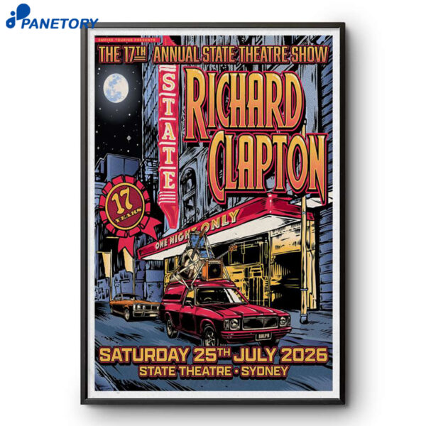 Richard Clapton Sydney Aus Jul 25 2026 Poster