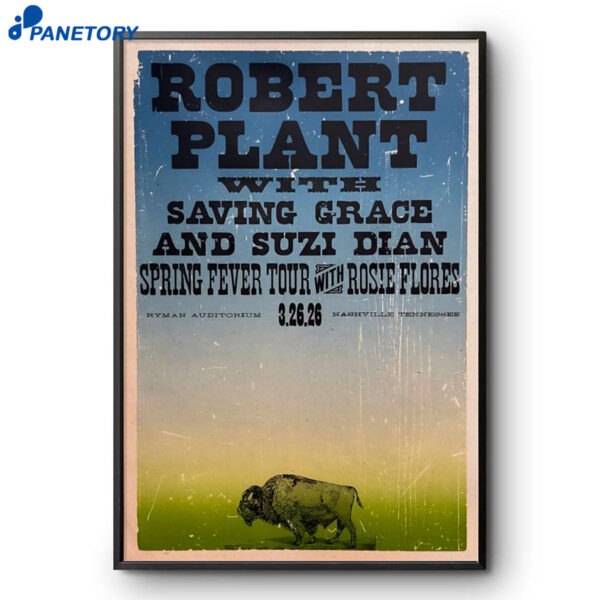 Robert Plant Nashville TN Mar 26 2026 Poster