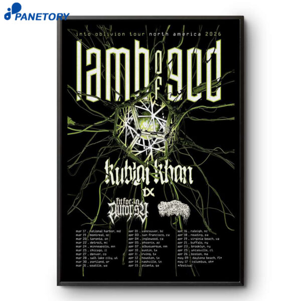 Sanguisugabogg Into Oblivion Tour North America 2026 Poster