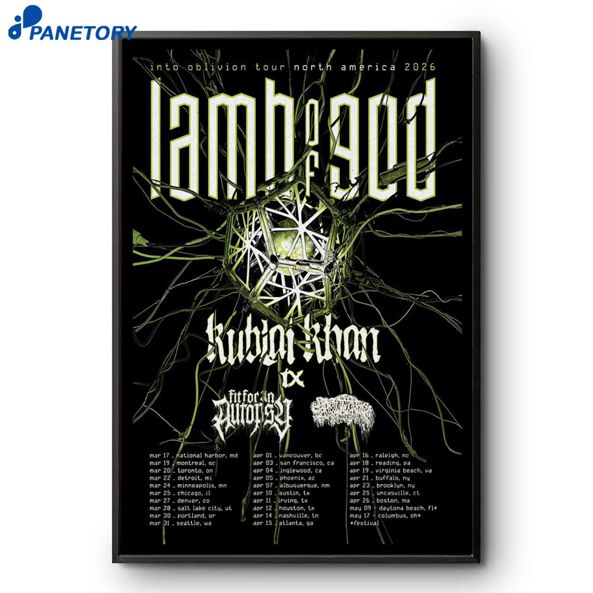 Sanguisugabogg Into Oblivion Tour North America 2026 Poster 2 Sanguisugabogg Into Oblivion Tour North America 2026 Poster