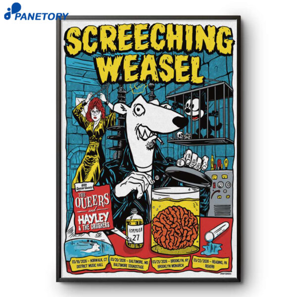 Screeching Weasel District Music Hall Norwalk CT Mar 19 2026 Poster