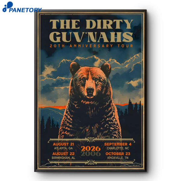 The Dirty Guv'nahs 20th Anniversary Tour 2026 Poster