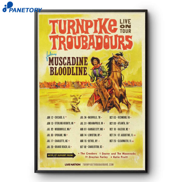 Turnpike Troubadours And Muscadine Bloodline Tour 2026 Poster
