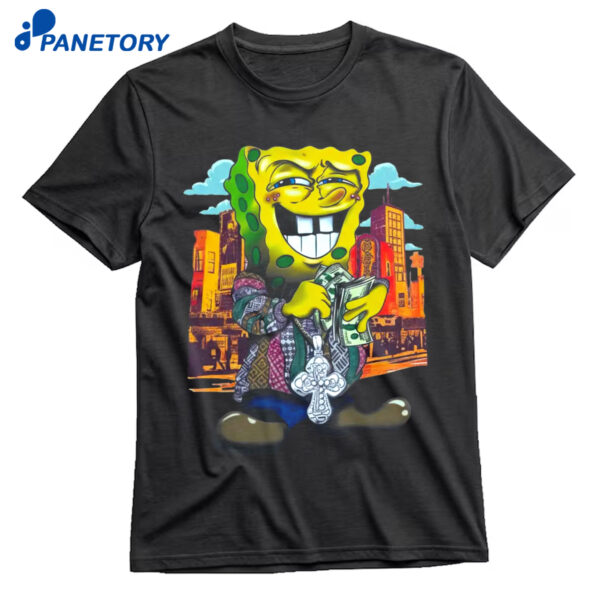 Vintage Y2k Gangster Spongebob Shirt