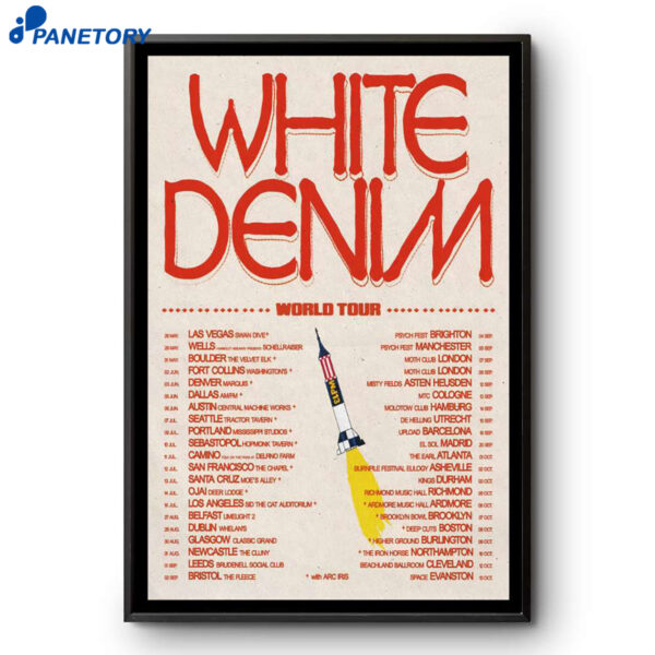 White Denim World Tour 2026 Poster