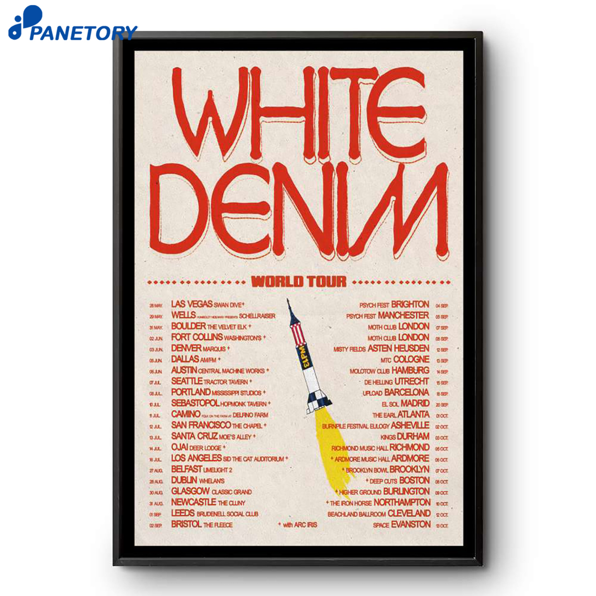 White Denim World Tour 2026 Poster 2 White Denim World Tour 2026 Poster