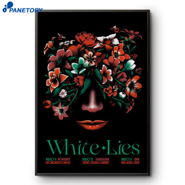 White Lies Mexico Tour Mar 11-14 2026 Poster