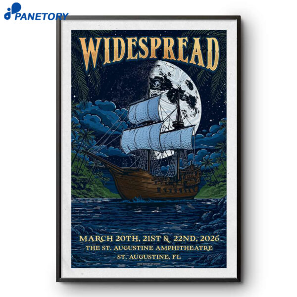 Widespread Panic Saint Augustine FL Saint Augustine Amphitheatre Tour Mar 20-22 2026 Poster