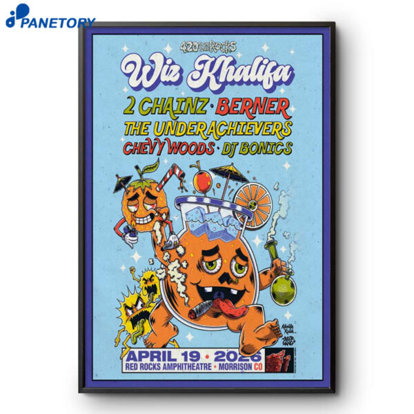 Wiz Khalifa Red Rocks Show Morrison Apr 19 2026 Poster