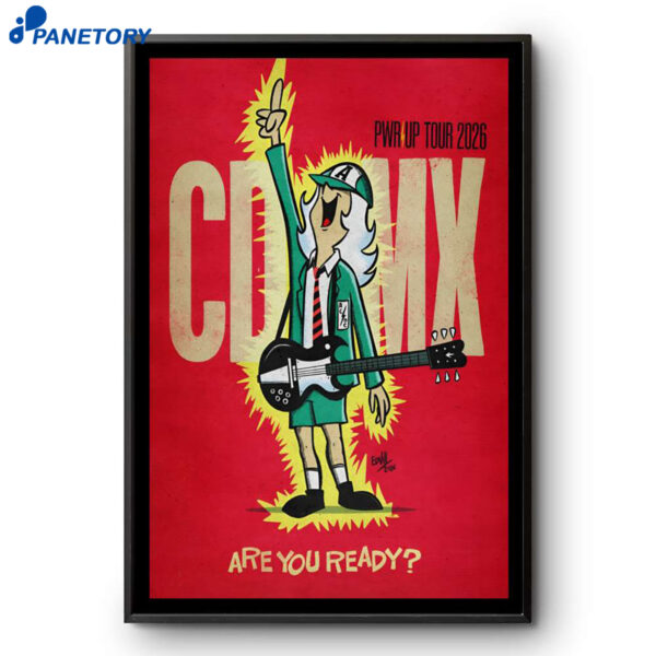 AC DC PWR Up Tour CDMX 2026 Poster
