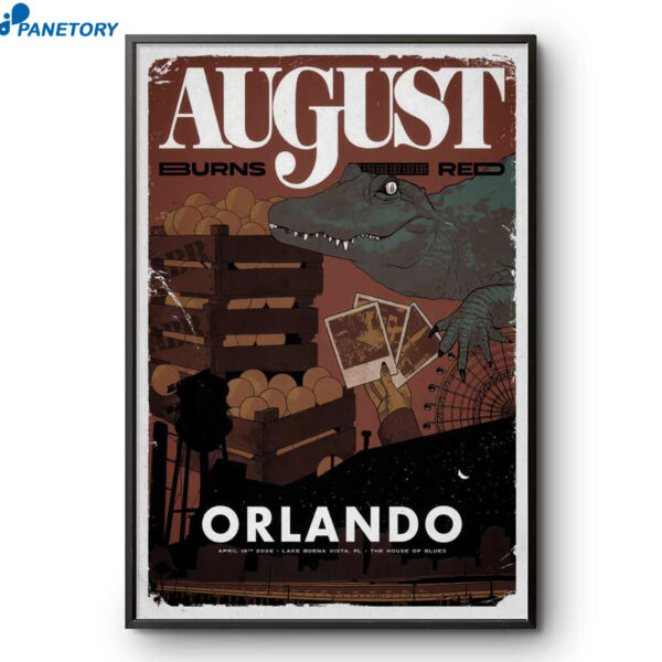 August Burns Red Concert Tour Lake Buena Vista FL Apr 16 2026 Poster