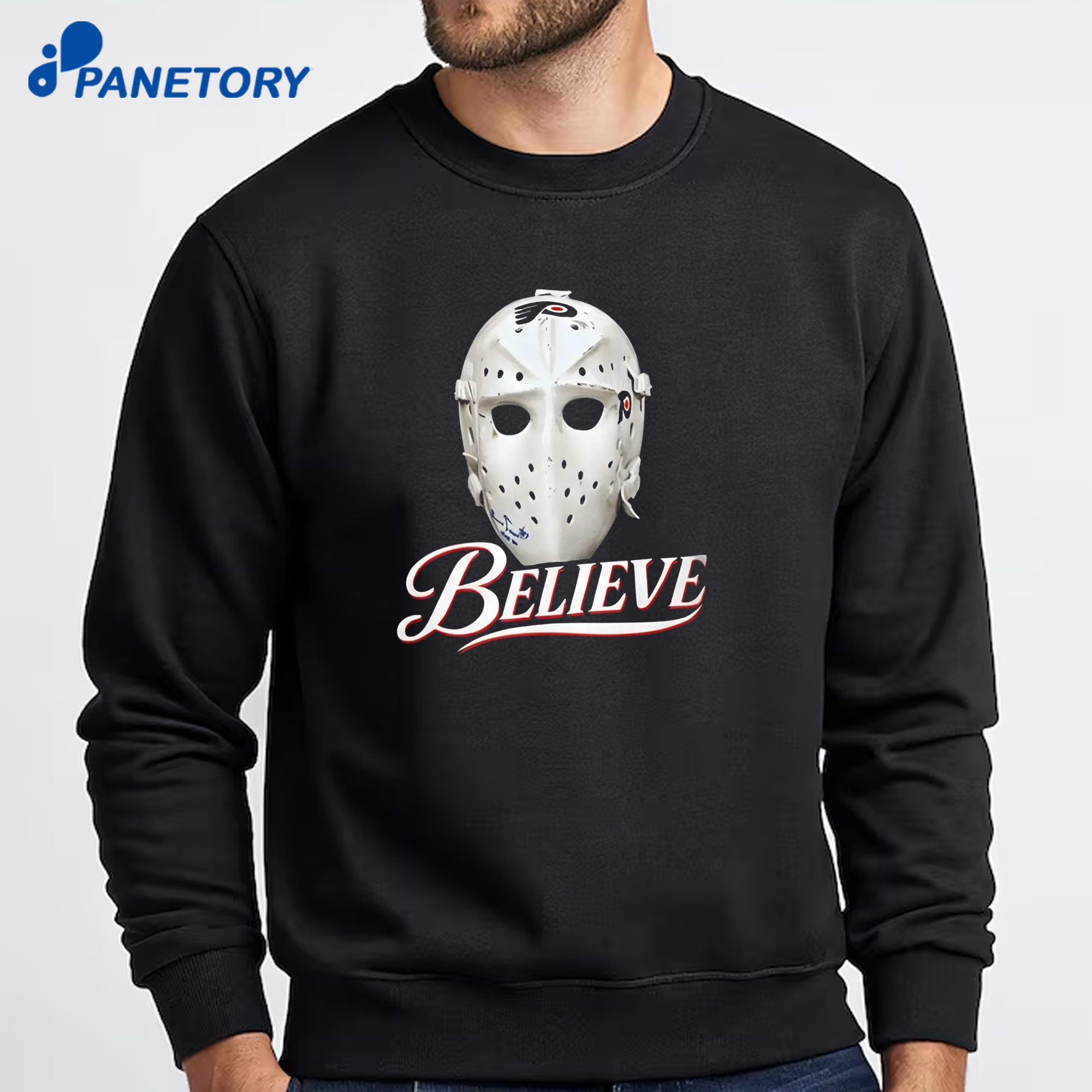 Bernie Parent Ice Hockey Mask Believe T-Shirt 6 Bernie Parent Ice Hockey Mask Believe T-Shirt 2