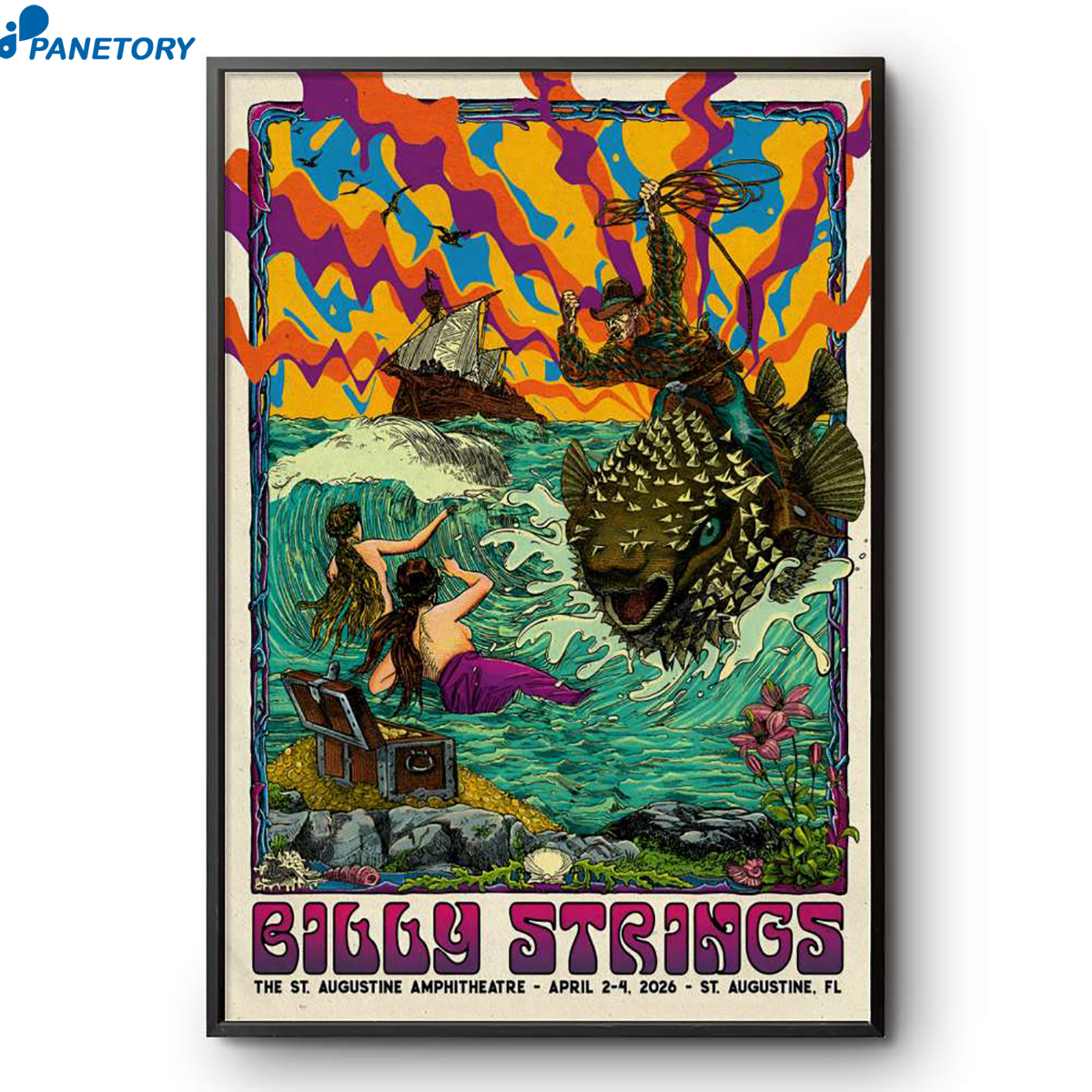 Billy Strings St. Augustine Fl Show Apr 2-4 2026 Poster 2 Billy Strings St. Augustine Fl Show Apr 2-4 2026 Poster