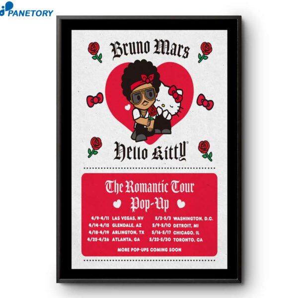 Bruno Mars The Romatic Tour 2026 Poster
