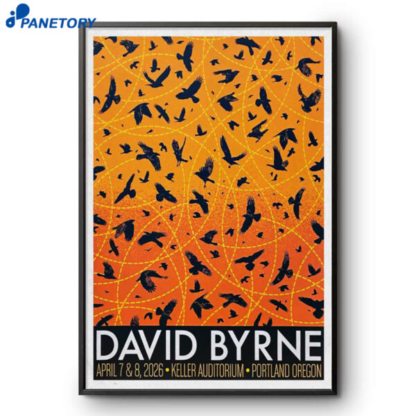 David Byrne Portland Keller Auditorium Apr 7-8 2026 Poster