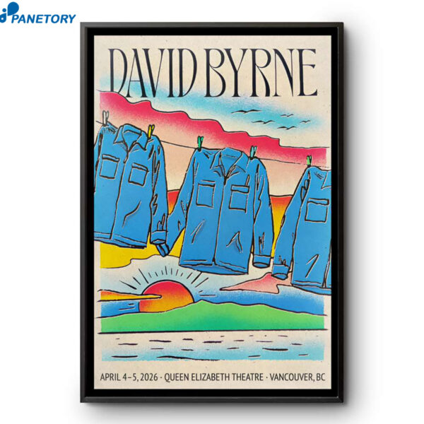 David Byrne Queen Elizabeth Theatre Vancouver BC Apr 4-5 2026 Poster
