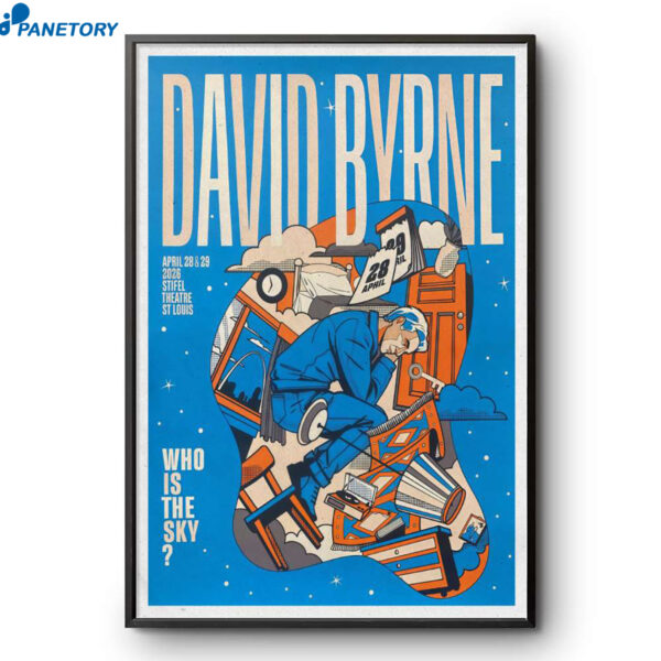 David Byrne Who Is The Sky Tour St. Louis MO Apr 28-29 2026 Poster
