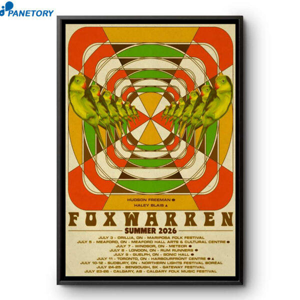 Foxwarren Summer Tour 2026 Poster