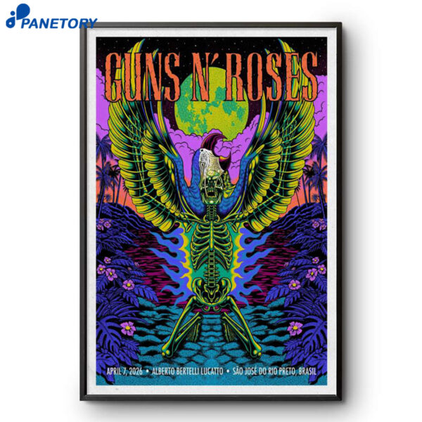 Guns N Roses Brasil For Sao Jose Do Rio Preto Apr 7 2026 Poster