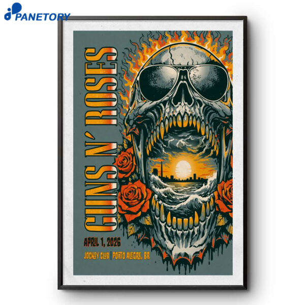 Guns N' Roses Porto Alegre Brazil Tour Apr 1 2026 Poster
