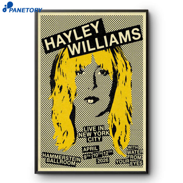 Hayley Williams Hammerstein Ballroom NYC Apr 9-12 2026 Poster