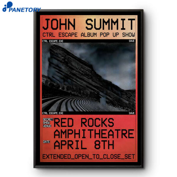 John Summit Red Rocks Amphitheatre Morrison Co Apr 8 2026 Poster