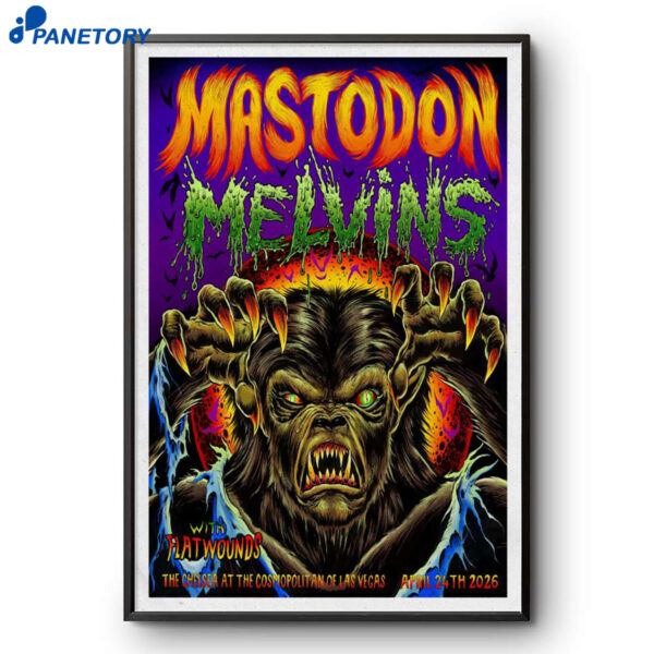Mastodon With Melvins Concert Las Vegas Apr 24 2026 Poster