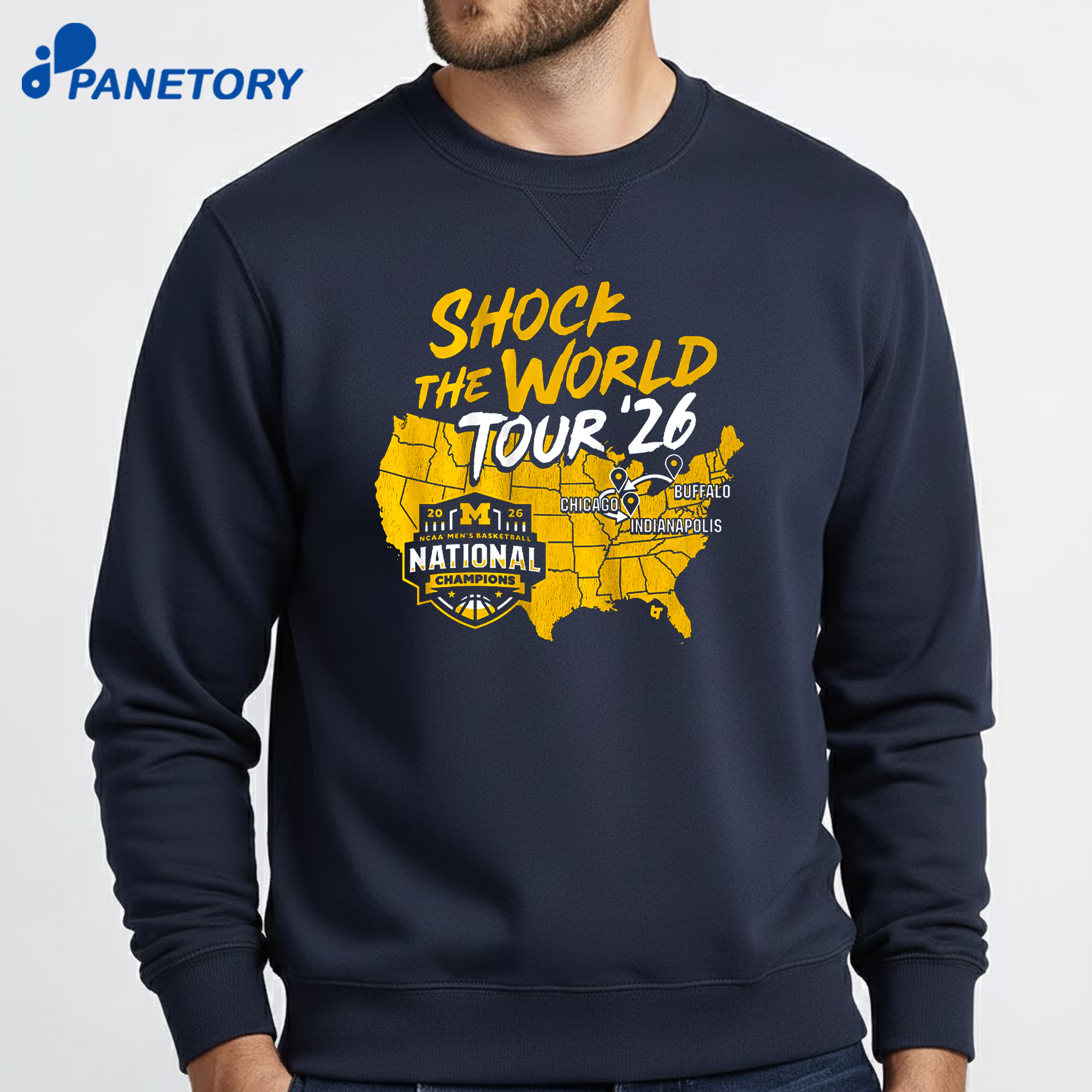 Michigan Wolverines Mbb 2026 National Champions Shock The World Tour T-Shirt 6 Michigan Wolverines Mbb 2026 National Champions Shock The World Tour T-Shirt 2