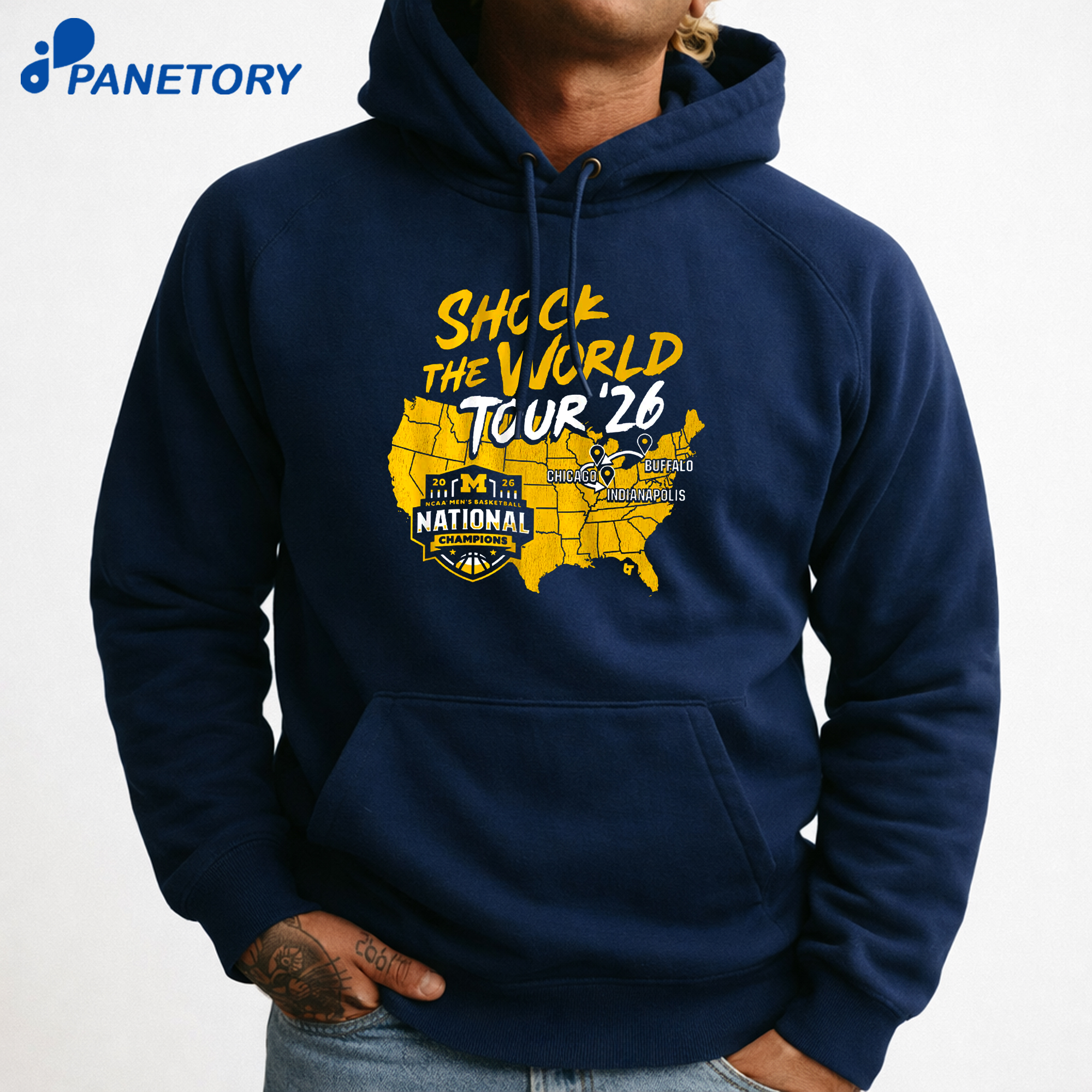 Michigan Wolverines Mbb 2026 National Champions Shock The World Tour T-Shirt 7 Michigan Wolverines Mbb 2026 National Champions Shock The World Tour T-Shirt 3