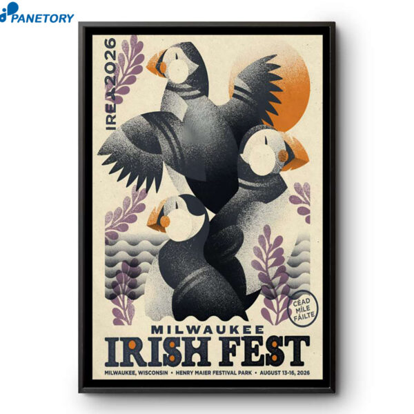 Milwaukee Irish Fest Milwaukee WI Event Aug 13-16 2026 Poster