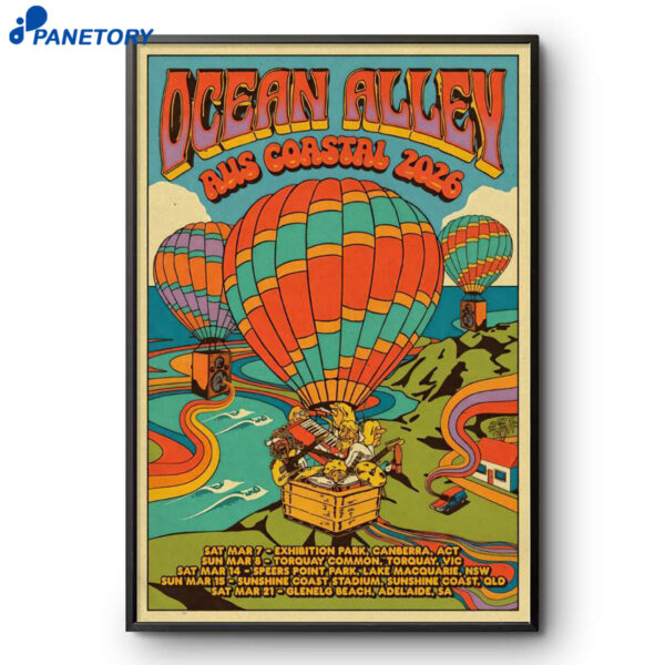 Ocean Alley Aus NZ Tour Coastal 2026 Poster